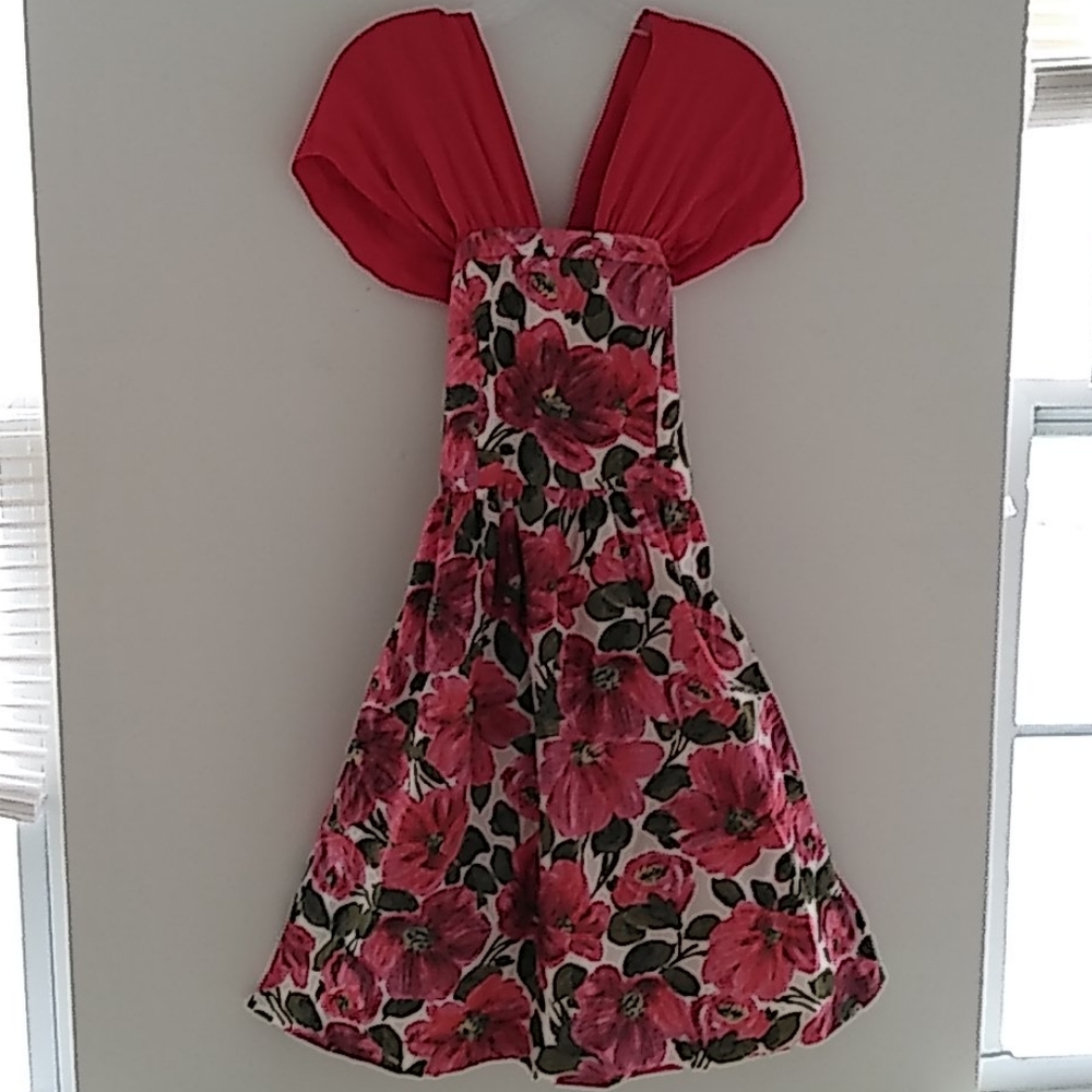 Electric love light pink floral romantic halter‎ dress